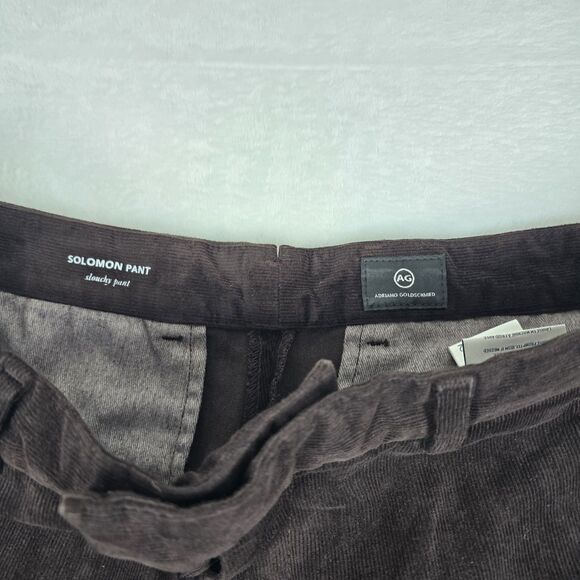 AG Adriano Goldschmied Solomon Slouchy Corduroy Pants Men’s 32 x 27 Dark Brown - Picture 5 of 10